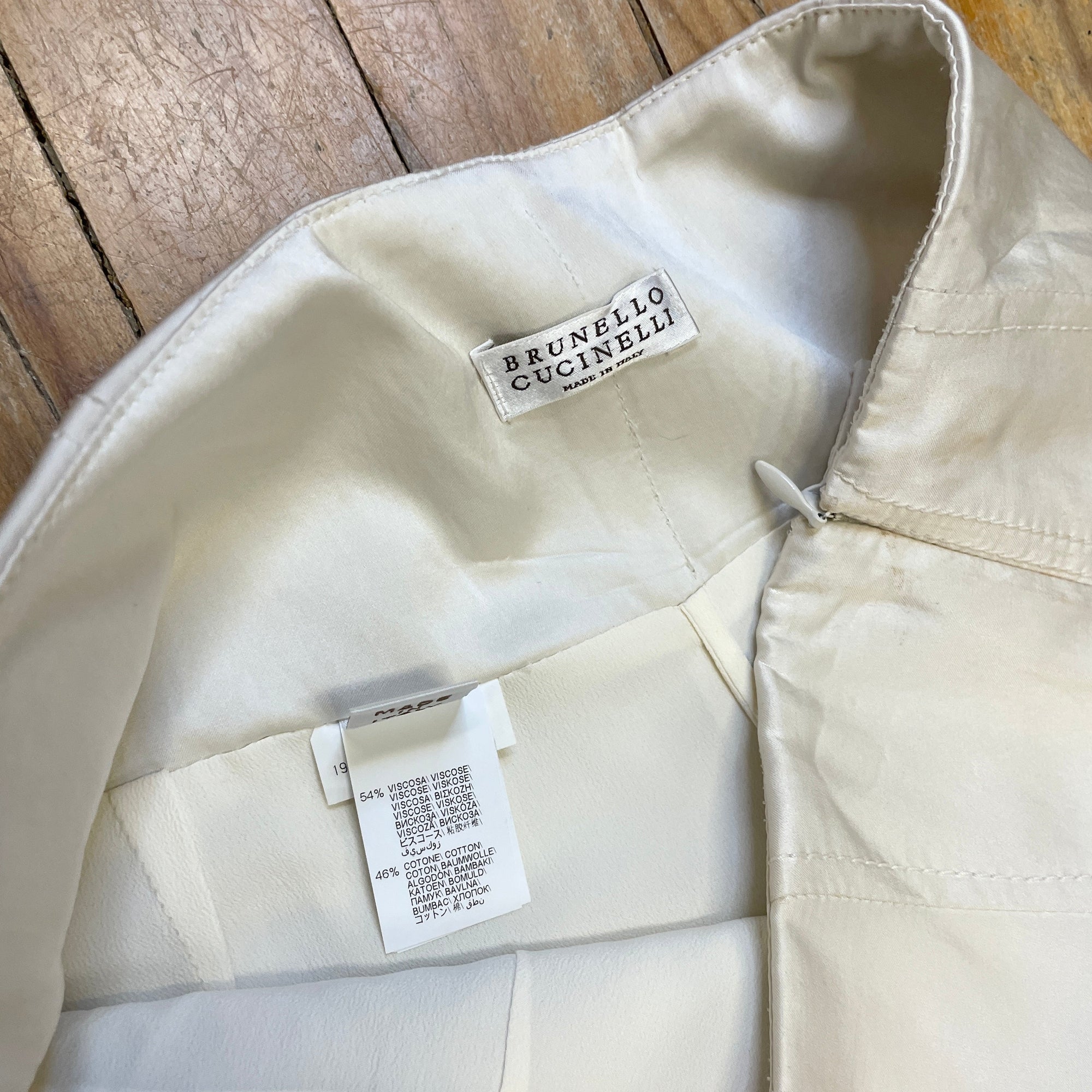 @Brunello Cucinelli Vintage Designer Champagne Palazzo Trousers Size Tops Public Butter