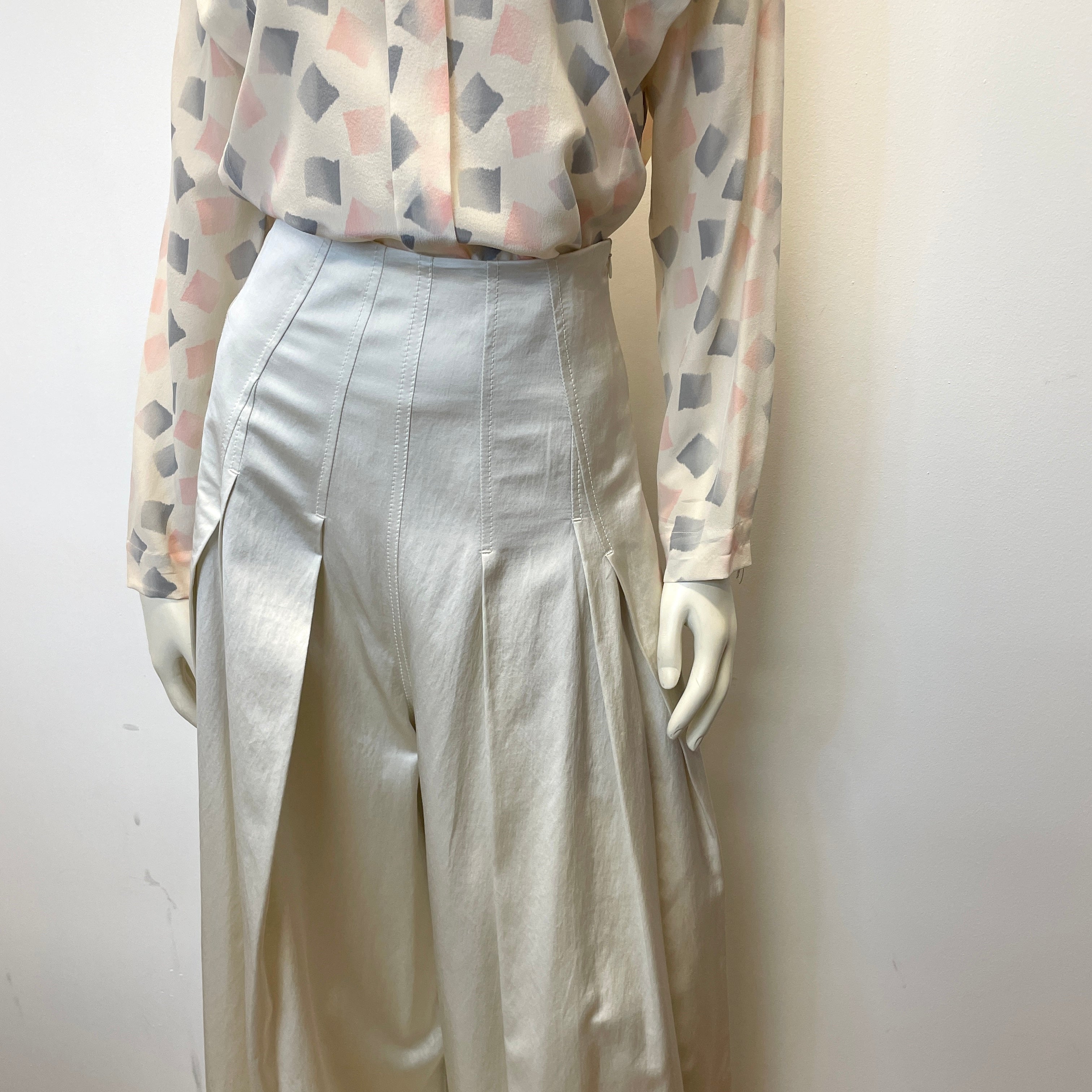 Champagne Silk Wide Leg Trouser