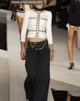 Chanel Spring '03 Vintage Designer Denim Palazzo Pleated Trousers Made in France Size 31" Bottoms Public Butter
