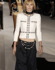 Chanel Spring '03 Vintage Designer Denim Palazzo Pleated Trousers Made in France Size 31" Bottoms Public Butter