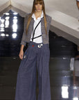 @Chanel Spring '03 Vintage Designer Denim Pleated Wide-Leg Trousers Made in Italy Bottoms Public Butter