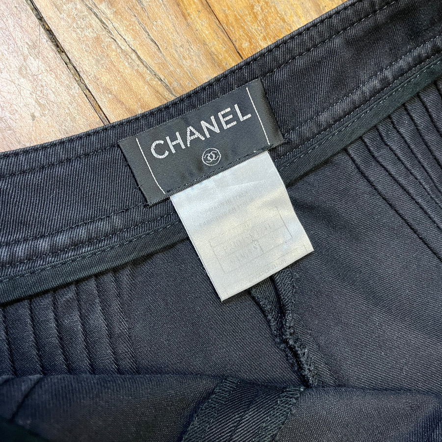 @Chanel Vintage Designer Denim Trousers Made in France Size Tops Public Butter 