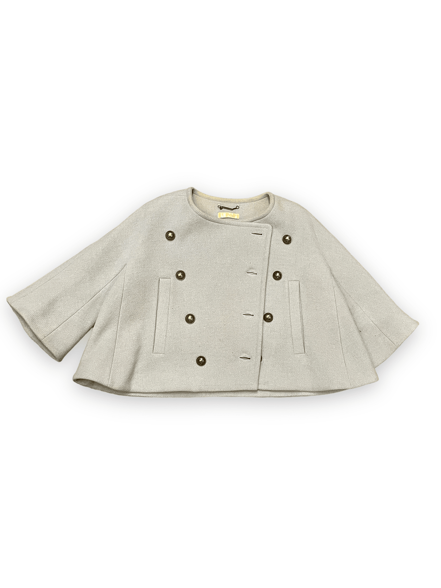 Chloé Vintage Designer Short Coat with Logo Buttons Size L Jackets & Coats Public Butter 