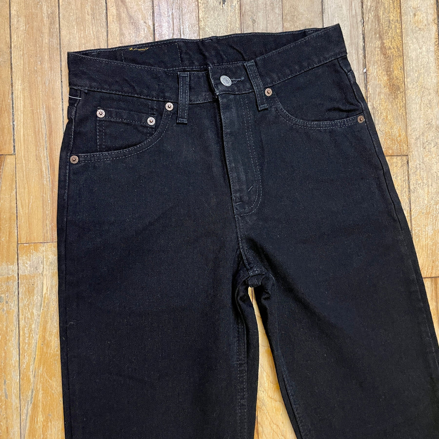Deadstock Vintage Levi's Black 516 Slim Fit Straight Leg Denim Jeans Made in Canada 29