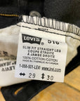 Deadstock Vintage Levi's Black 516 Slim Fit Straight Leg Denim Jeans Made in Canada 29" Waist Bottoms Public Butter