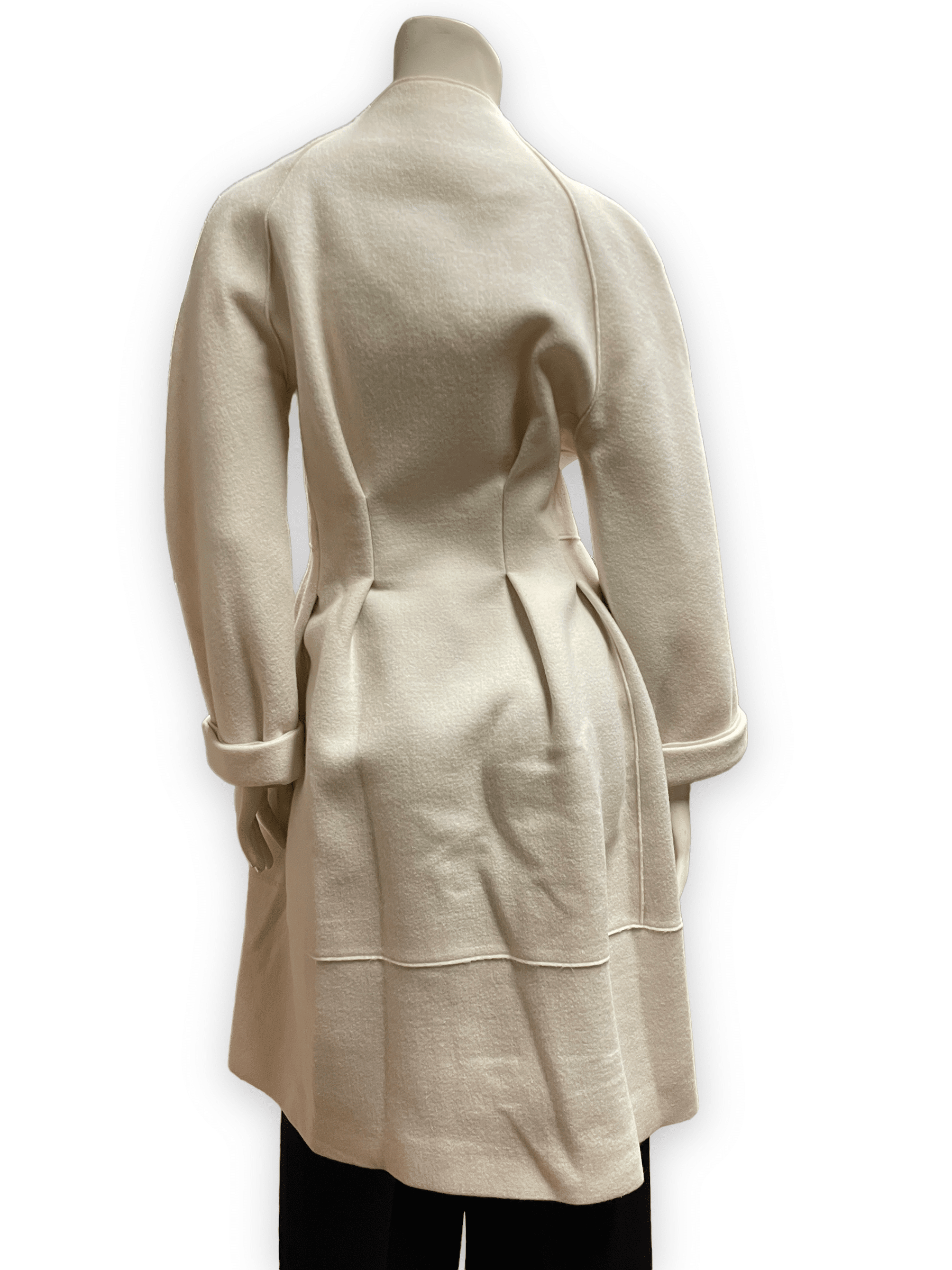 Donna Karan Collection Vintage Designer Cream Coloured Fitted Coat