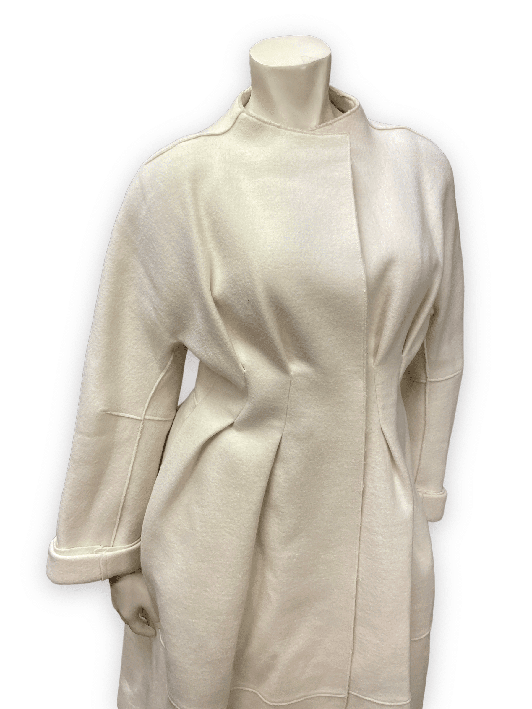 Donna Karan Collection Vintage Designer Cream Coloured Fitted Coat Size S Jackets & Coats Public Butter