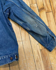 Fabulously Thrashed Vintage Wrangler Trucker Jacket Made in USA Size L Jackets & Coats Black Market Toronto