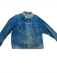 Fabulously Thrashed Vintage Wrangler Trucker Jacket Made in USA Size L Jackets & Coats Black Market Toronto