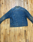 Fabulously Thrashed Vintage Wrangler Trucker Jacket Made in USA Size L Jackets & Coats Black Market Toronto