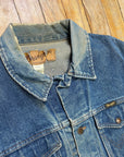 Fabulously Thrashed Vintage Wrangler Trucker Jacket Made in USA Size L Jackets & Coats Black Market Toronto