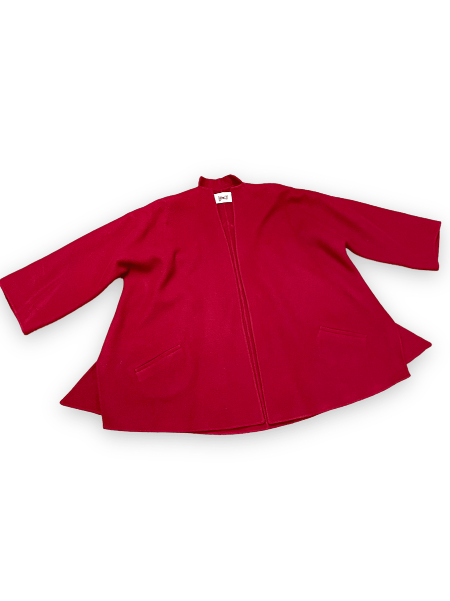 Geoffrey Beene Vintage Designer Raspberry Wool Swing Coat Jackets & Coats Public Butter 
