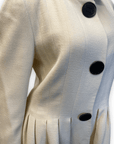 Giambattista Valli Vintage Fitted Cream Wool Dress Coat Made in Italy Size M Jackets & Coats Public Butter