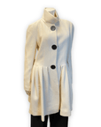 Giambattista Valli Vintage Fitted Cream Wool Dress Coat Made in Italy Size M Jackets & Coats Public Butter