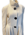 Giambattista Valli Vintage Fitted Cream Wool Dress Coat Made in Italy Size M Jackets & Coats Public Butter