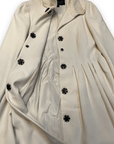 Giambattista Valli Vintage Fitted Cream Wool Dress Coat Made in Italy Size M Jackets & Coats Public Butter