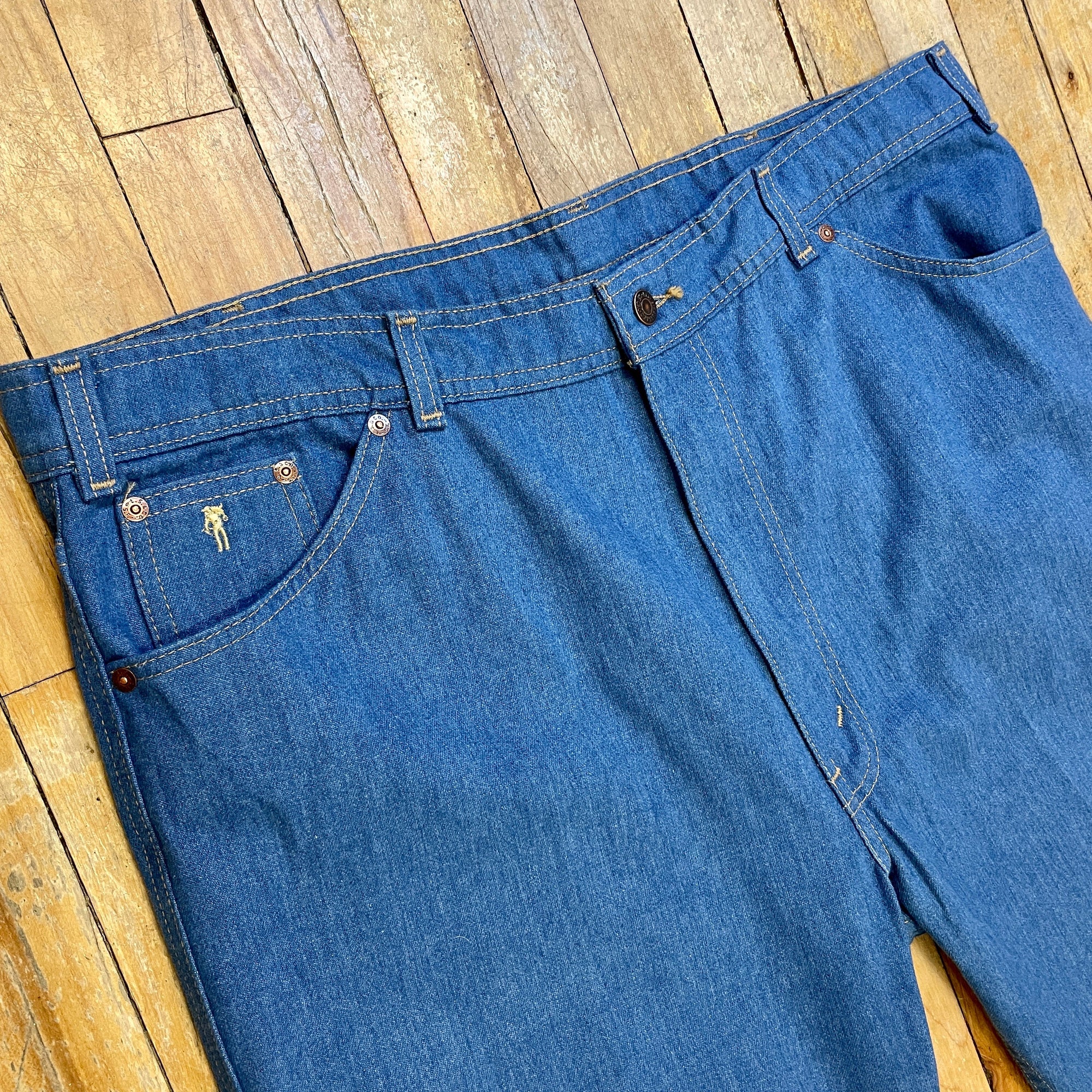 Incredible Plus Size Vintage 70s Orange Tab Levi's For Men "With a Skosh More Room" Super Soft Denim Jeans 41" Waist Bottoms Public Butter