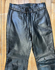 Just Cavalli Black Leather Trousers with Grommet Detailing on Waistband Size 30" Bottoms Public Butter
