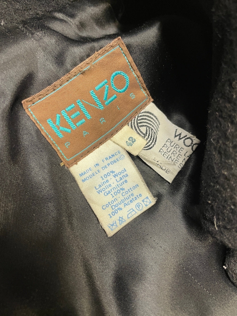 Kenzo Vintage Oversized Wool Coat Made in France Size L Jackets & Coats Public Butter 