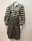 Made In France Vintage Miss Dior Wool Skirt 24" Waist Tops Black Market Toronto