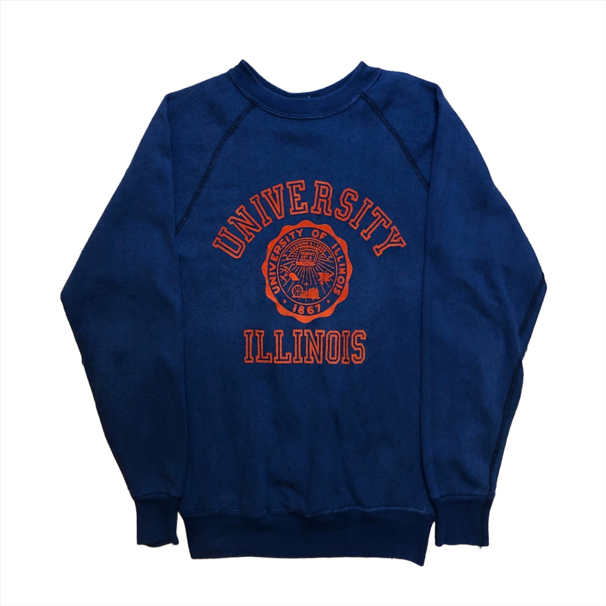 Made In USA Vintage University Of Illinois 50/50 Raglan Crewneck Size Small Crewnecks & Hoodies Black Market Toronto