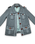 Marc Jacobs Steel Blue Wool Sweater Jacket with Pumpernickel Buttons Size XS Jackets & Coats Public Butter