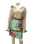 Marni Fall '09 Vintage Designer Embroidered Floral Skirt Size 30" Bottoms Public Butter