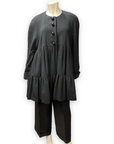 Moschino Couture! Black Wool Tiered Party Coat with Bauble Buttons Made in Italy Size M Jackets & Coats Public Butter