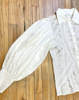@Oscar de la Renta Vintage Designer Lace Blouse Tops Public Butter