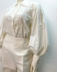 @Oscar de la Renta Vintage Designer Lace Blouse Tops Public Butter