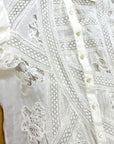 @Oscar de la Renta Vintage Designer Lace Blouse Tops Public Butter