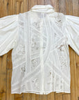 @Oscar de la Renta Vintage Designer Lace Blouse Tops Public Butter