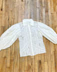 @Oscar de la Renta Vintage Designer Lace Blouse Tops Public Butter