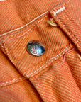 RARE 60s Wrangler Sanforized Blue Bell Made in Canada Creamsicle Coloured Twill Trousers with Pocket Rivets and Lightning Zipper Size 28" Bottoms Public Butter