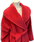 Sonia Rykiel Fluffy Red Alpaca Blend Robe Style Coat Made in France Size M Jackets & Coats Public Butter