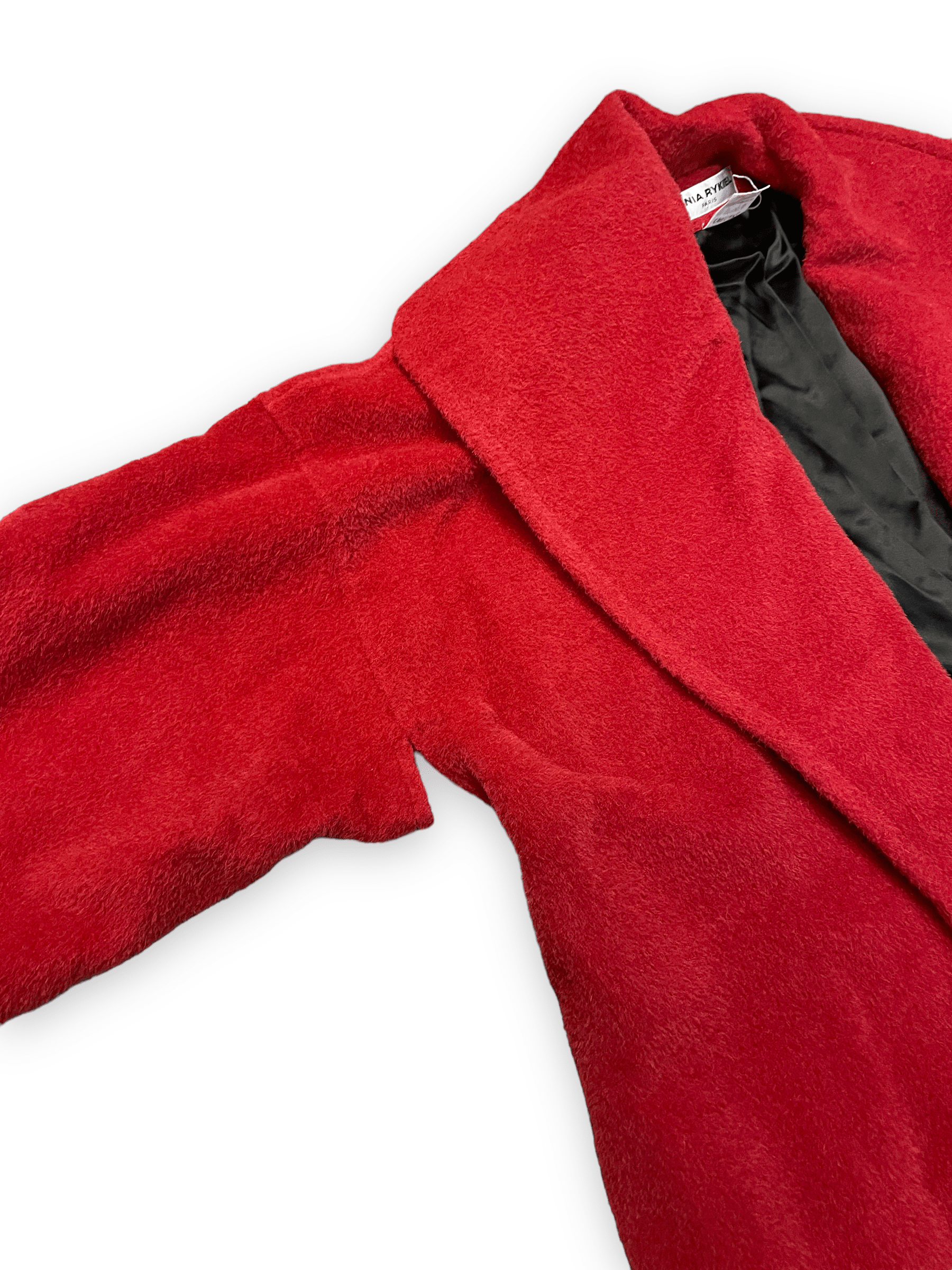 Sonia Rykiel Fluffy Red Alpaca Blend Robe Style Coat Made in France Size M Jackets & Coats Public Butter