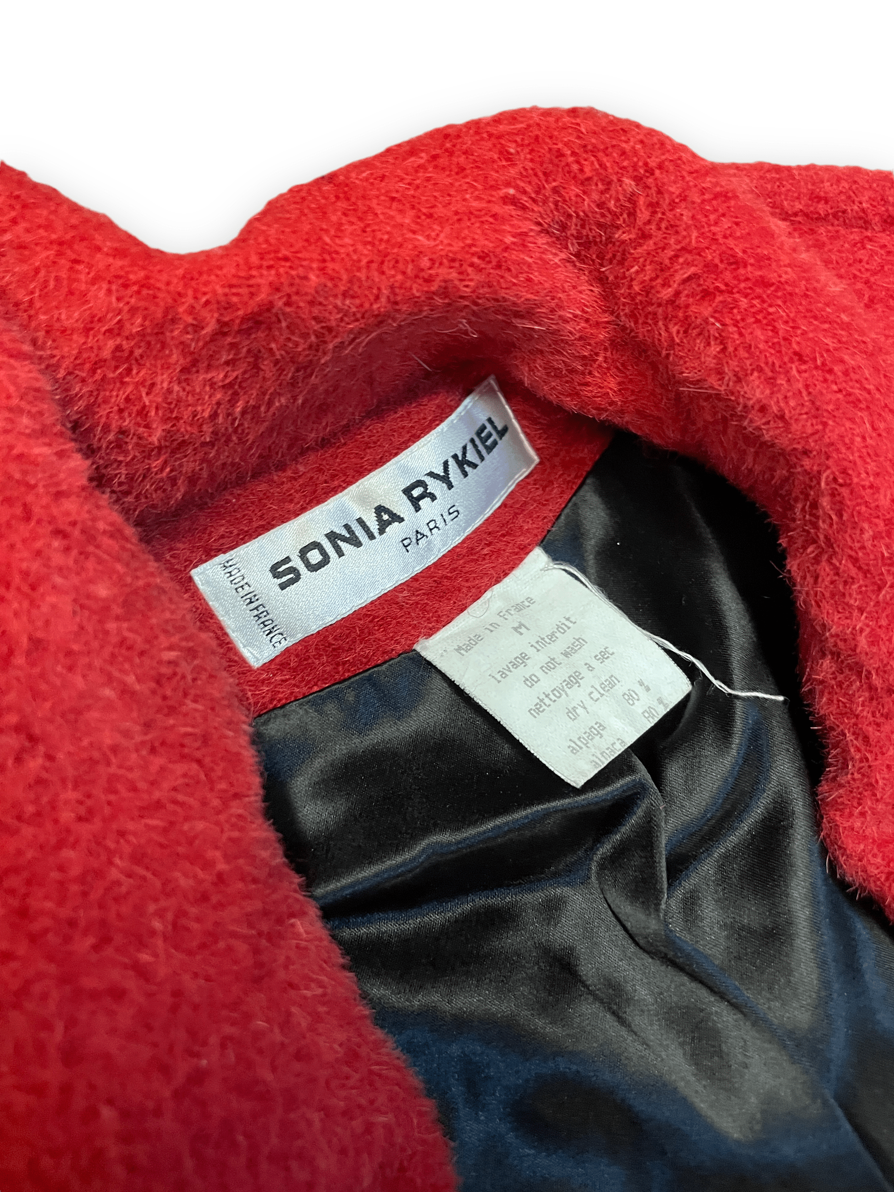 Sonia Rykiel Fluffy Red Alpaca Blend Robe Style Coat Made in France Size M Jackets & Coats Public Butter