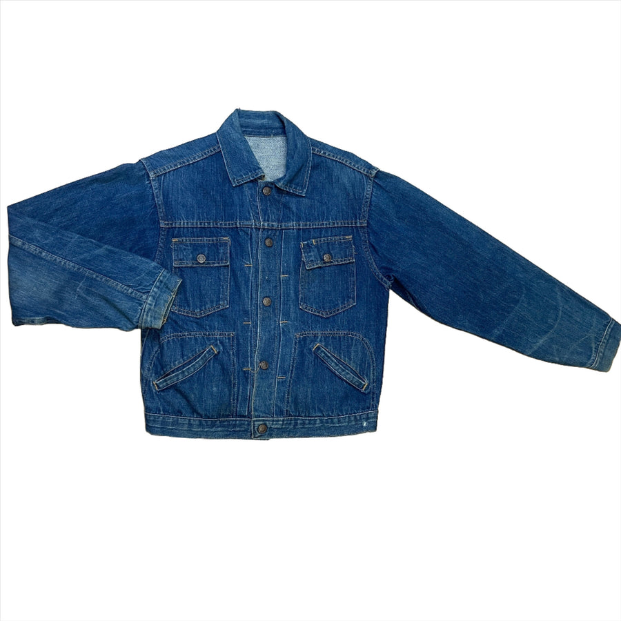 True Vintage Blue Denim 4-Pocket Snap-Button Jacket Size S Jackets & Coats Public Butter 