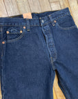 Vintage 1999 Deadstock Levi's Dark Wash 501s Made in Canada 30" Waist Bottoms Public Butter