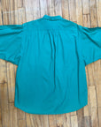 Vintage 90s Turquoise Cotton Blouse Size M Tops Black Market Toronto
