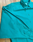 Vintage 90s Turquoise Cotton Blouse Size M Tops Black Market Toronto