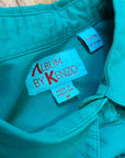 Vintage 90s Turquoise Cotton Blouse Size M Tops Black Market Toronto