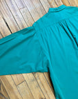 Vintage 90s Turquoise Cotton Blouse Size M Tops Black Market Toronto