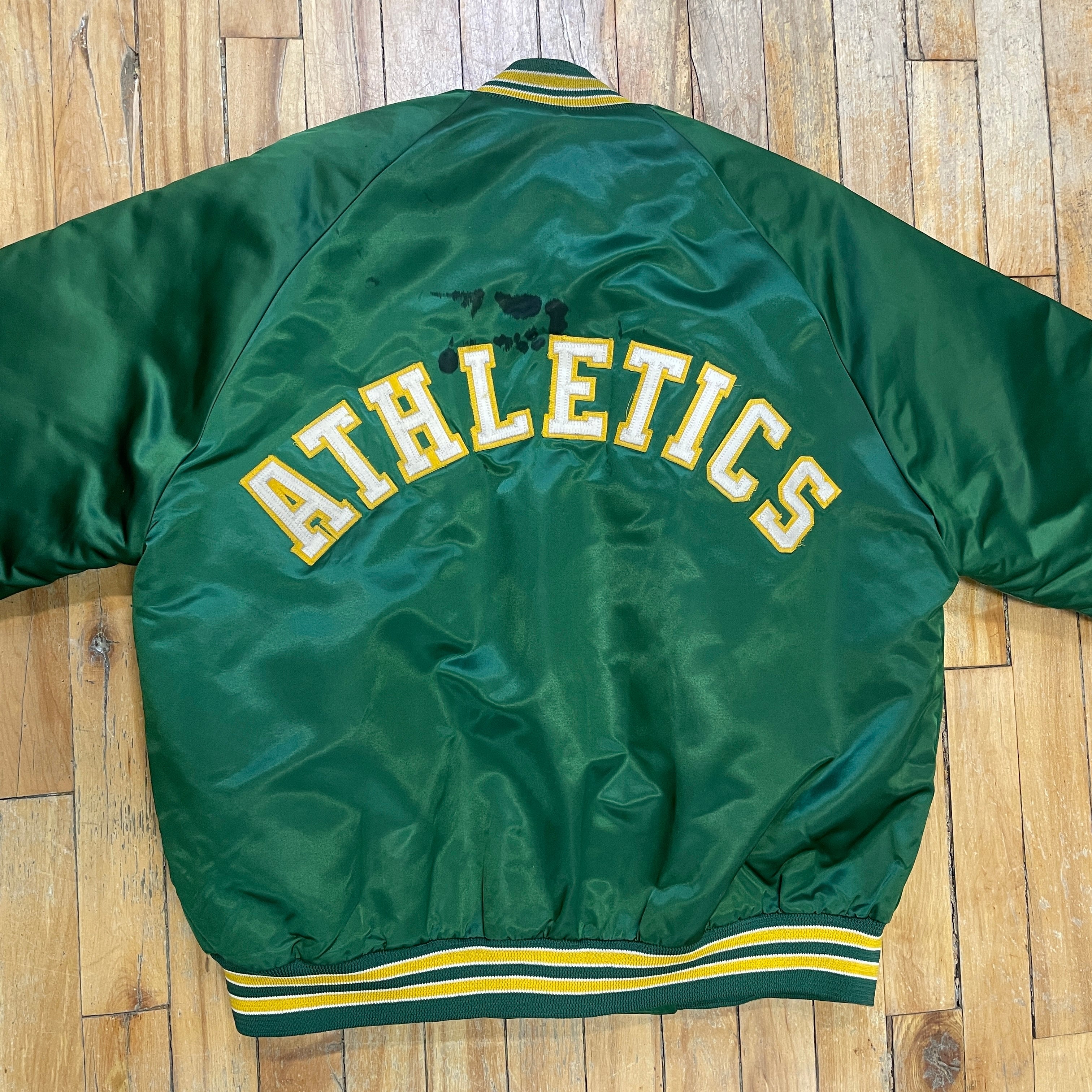 Oakland Athletics Jacket Vintage A's Elephant Logo Chalk Line, XXL