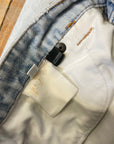 Vintage D&G Dolce & Gabbana Designer Made in Italy Light Wash Denim Rivet Skirt Size M Bottoms Public Butter