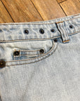 Vintage D&G Dolce & Gabbana Designer Made in Italy Light Wash Denim Rivet Skirt Size M Bottoms Public Butter