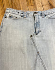 Vintage D&G Dolce & Gabbana Designer Made in Italy Light Wash Denim Rivet Skirt Size M Bottoms Public Butter