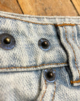 Vintage D&G Dolce & Gabbana Designer Made in Italy Light Wash Denim Rivet Skirt Size M Bottoms Public Butter