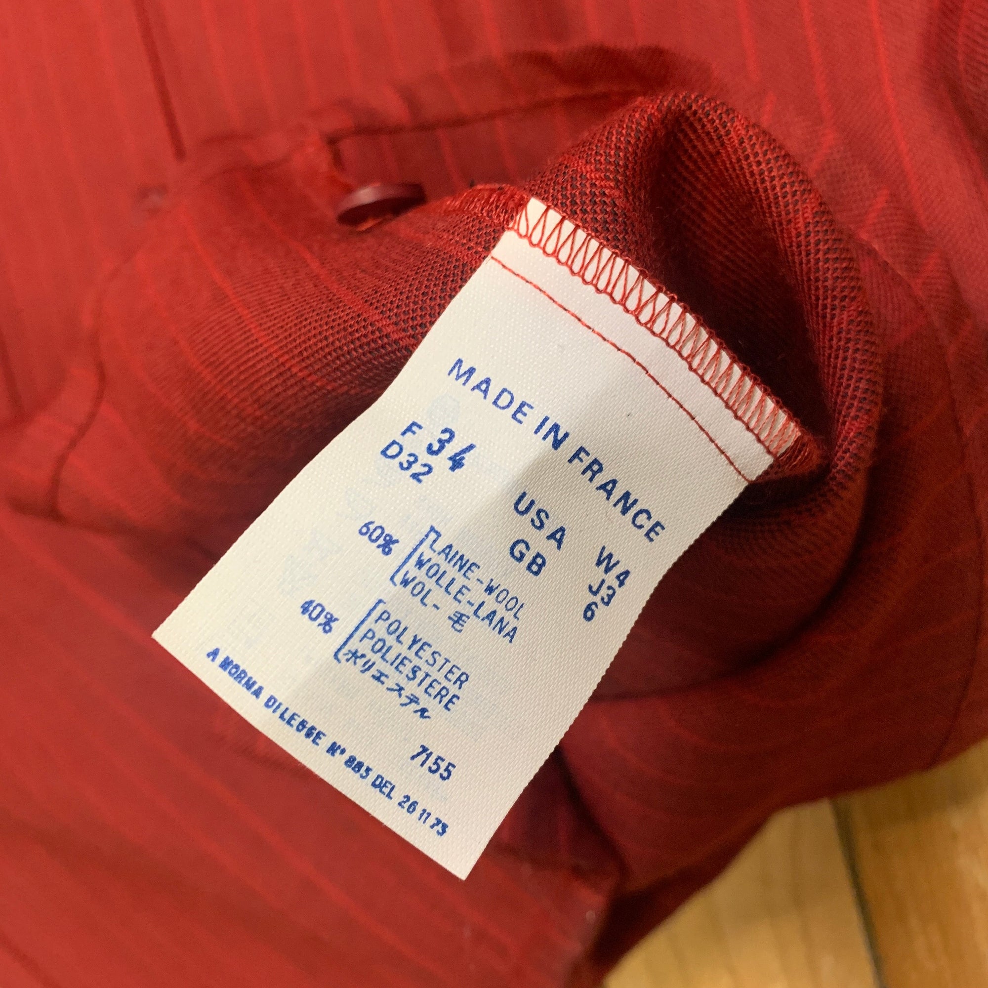 Vintage Guy Laroche Pinstripe Cranberry Red Wool Blend Top Made In France Size M Tops Public Butter