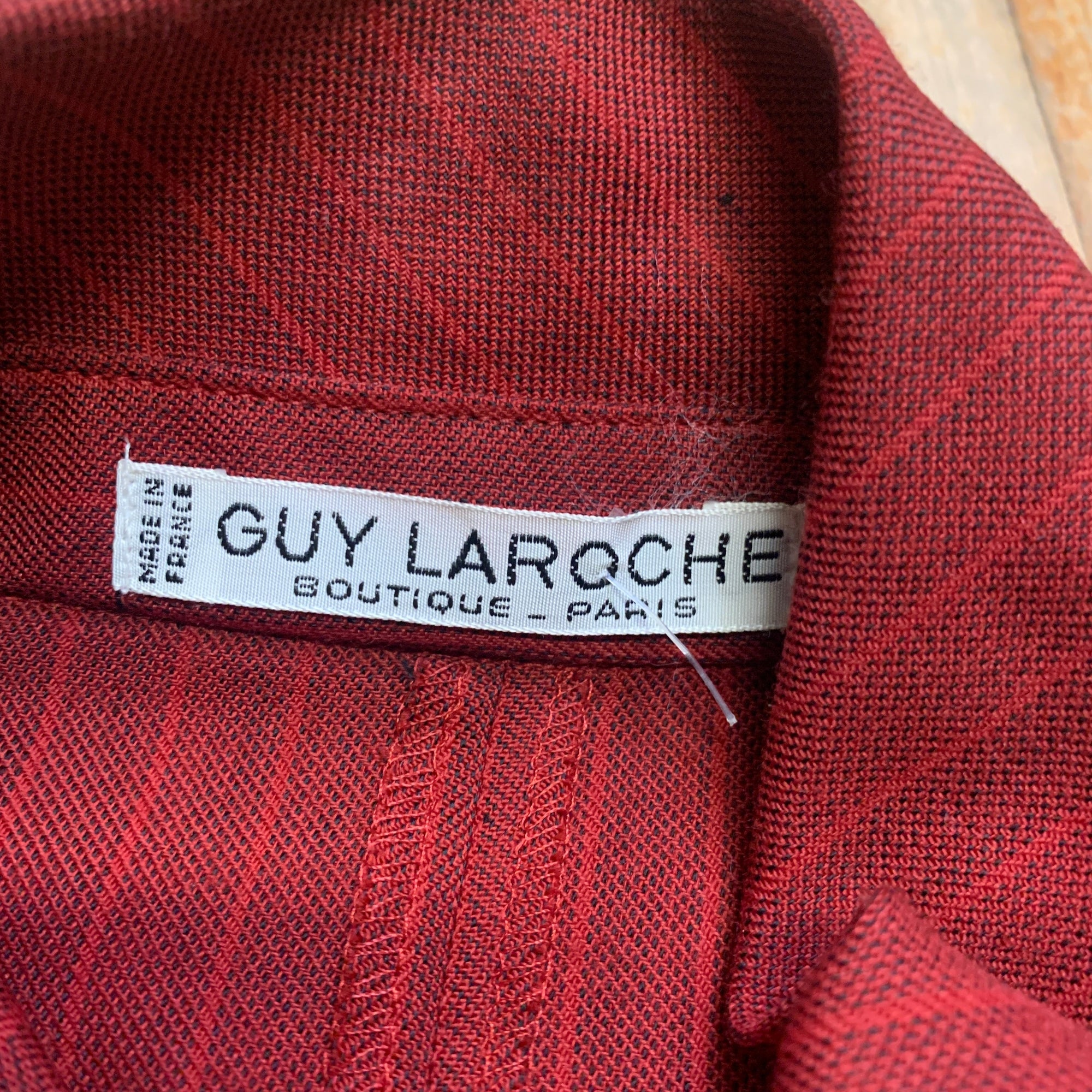 Vintage Guy Laroche Pinstripe Cranberry Red Wool Blend Top Made In France Size M Tops Public Butter